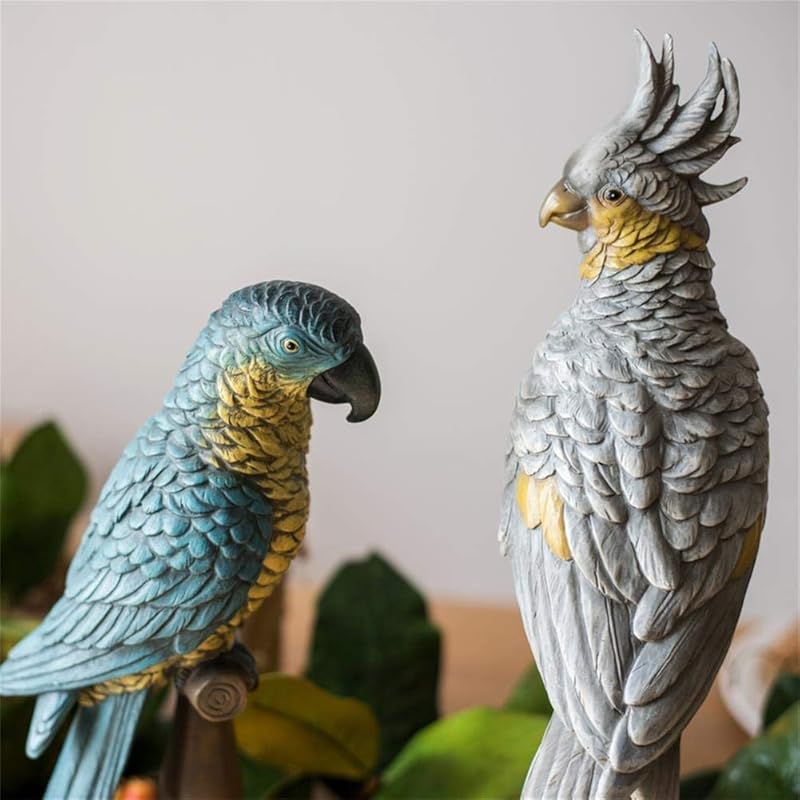 天然石鳥彫刻 おうむのつがい
